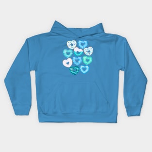 Aqua Donut Love Kids Hoodie